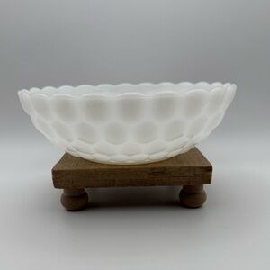 Vintage‎ Anchor Hocking White Milk Glass Bubble Bowl